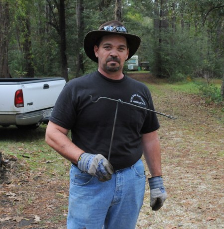 Alton shows his project, a squirrel cooker