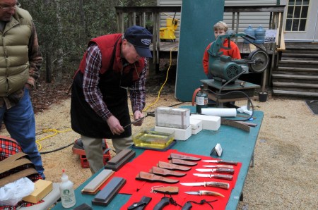 Paul hardening a blade