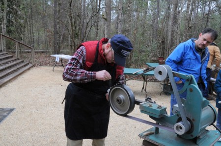 Paul LeBatard grinding a blade