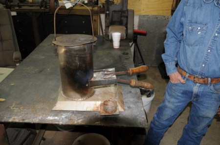 Charcoal-fired soldering iron heater