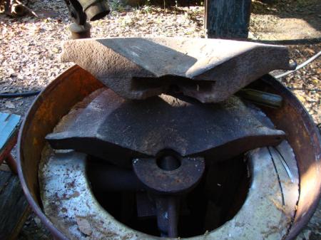 The cast iron pot alone weights 150 lbs.