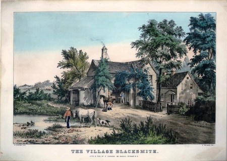Currier and Ives lithograph, The Village Blacksmith by Palmer