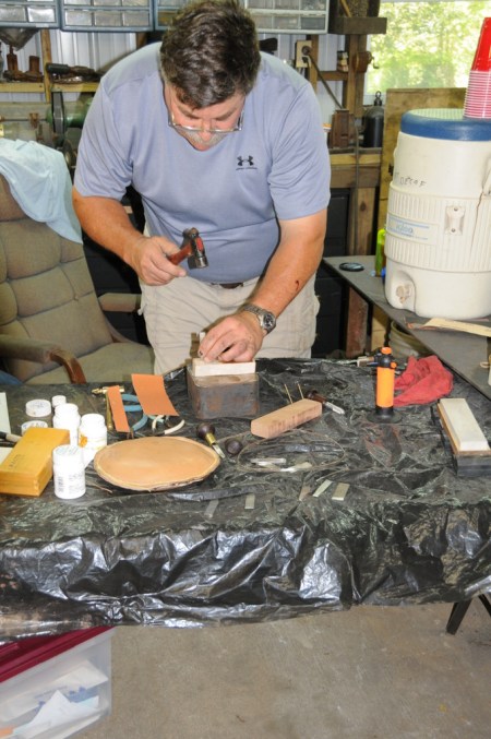 Hammering a groove into the wood