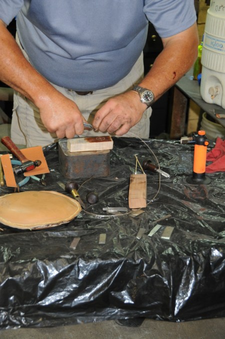 Cutting silver inlay ribbon to size