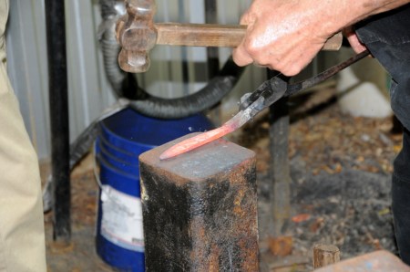 Forging on a post anvil
