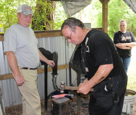 Wayne forging a spike knife