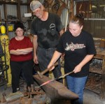 Tammy forging her leaf