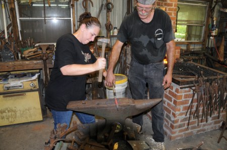 Tom helps Tammy forge a leaf