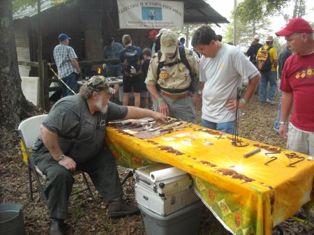 Dennis Rohner explains his work to scouts