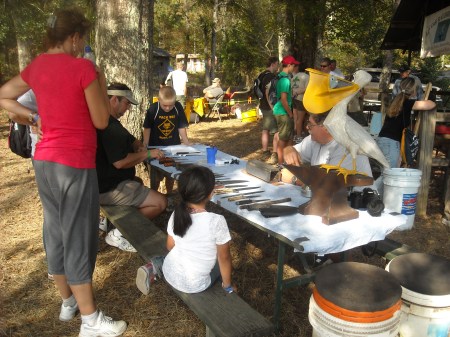 Our Mascot watches over Chuck and friends