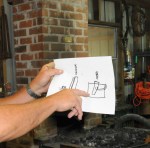 Diagram of handle drilling jig