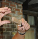 Checking handle fit on hidden tang