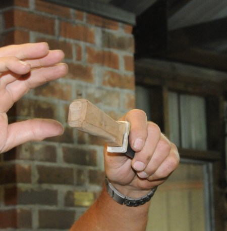 Checking handle fit on hidden tang