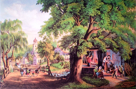 Currier and Ives lithograph, The Village Blacksmith